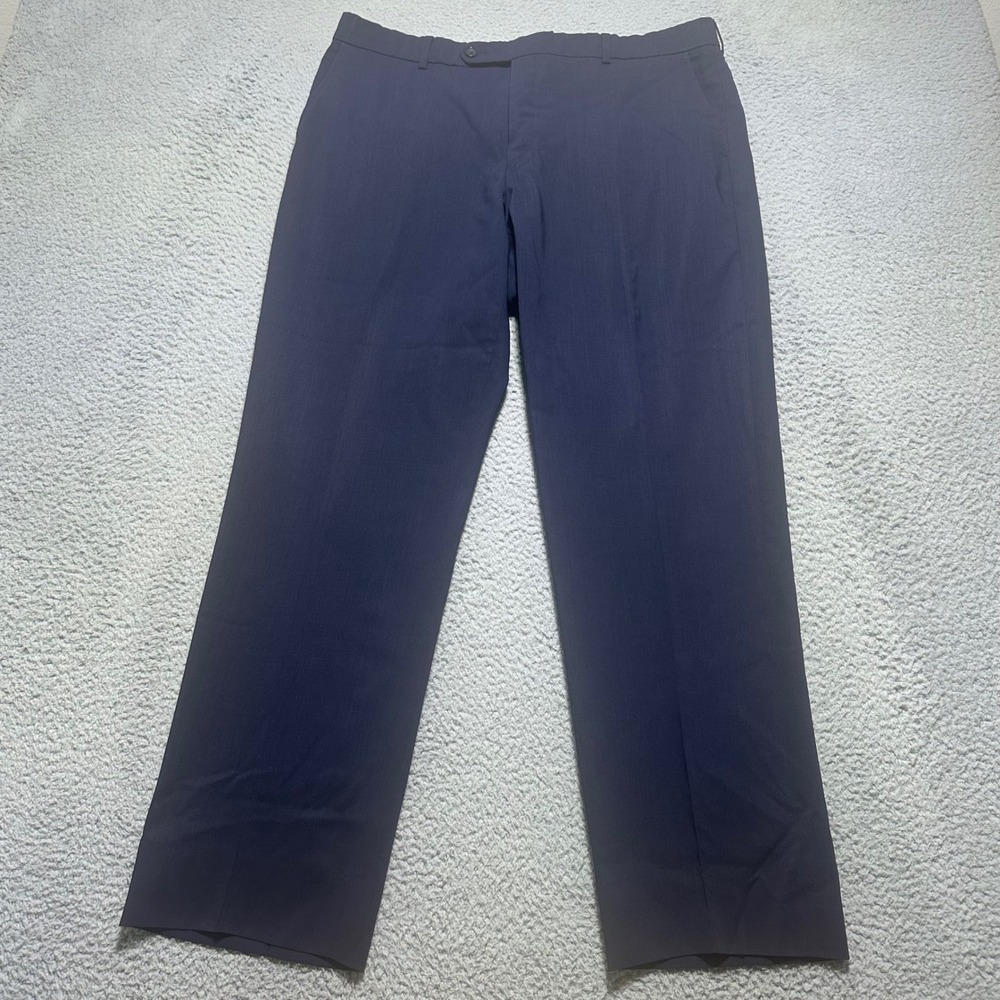 Ballin Comfort EZE Men's Wool Dress Pants 36 Navy Old Money Quiet Luxury